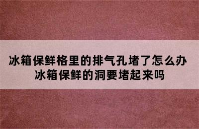 冰箱保鲜格里的排气孔堵了怎么办 冰箱保鲜的洞要堵起来吗